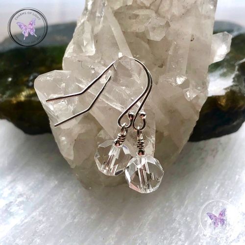 Clear Quartz Facet Earrings